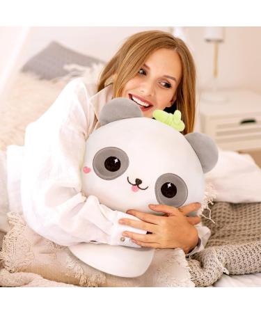 Mewaii 14'' Soft Gray Panda Mushroom Pillow Stuffed Animal Plush - Cuddly Panda Toy for Kids | 14 Inch Gray and White Plushie - Buy Online on SooperMarket.com