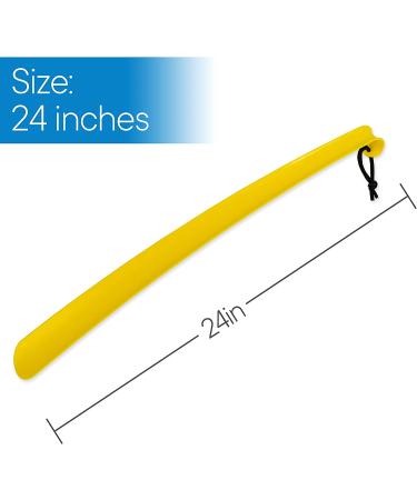RMS 2 Pack Extra Long Handled Shoe Horn - 24 Curved Handle with Hang Up Strap - Buy Online on SooperMarket.com
