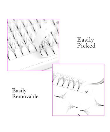 Gorota 5D-C-0.07 Heat Bonded Premade Fans 8-15mm for Russian Volume Lash Extensions - 8mm Length - Buy Online on SooperMarket.com