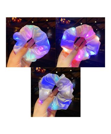 Valink Scrunchies for women LED light hair straps for girls glowing elastic hair stirring ligaments Halloween Christmas New Year Party Headquarters Accessories