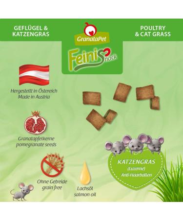 Granatapet Feinisnack Poultry & Cat Grass - Healthy Cat Treats Without Cereals & Sugar 50g - Digestible Snacks for Playful Cats - Buy Online on SooperMarket.com