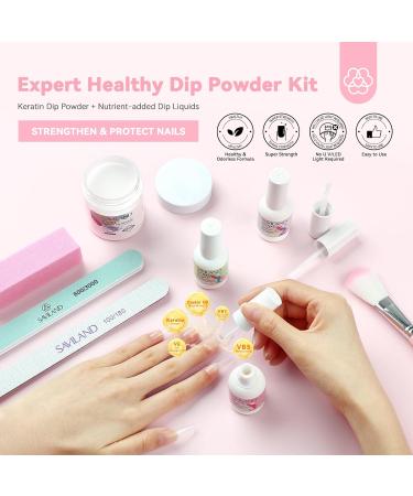 SAVILAND Clear Dip Powder Nail Kit - 60g Starter Set for French Manicure | Professional Dipping Powder & Liquid | International Shipping - Buy Online on SooperMarket.com