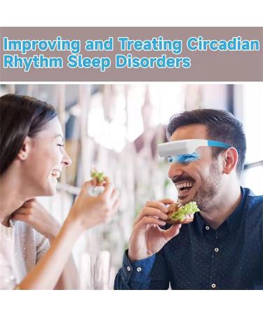 Light Therapy Glasses Wearable UV-Free Blue White LED Light Therapy Happy Lamp Goggles Natural Relief for Good Sleep Boost Energy and Jet Lag - Buy Online on SooperMarket.com