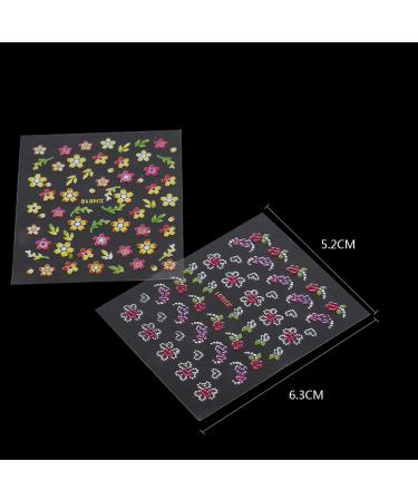 Brrnoo Nail Sticker 50 Sheets Multicolor Stylish 3D Nail Art Sticker Flower Design Adhesive Decal Decoration - Buy Online on SooperMarket.com