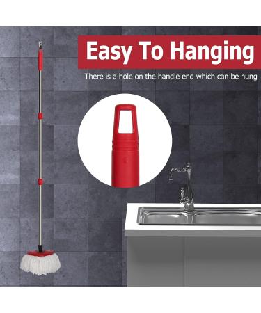 Qulable Spin Mop Replacement Handle - Adjustable 4-Section Stick for O-Cedar & EasyWring Mops - Red - Buy Online on SooperMarket.com