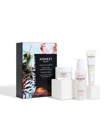 Honest Beauty Sleep Bright 3 Step Night Routine Kit | Gentle Gel Cleanser, Resurfacing Serum & Hydrogel | Bonus Spa Headband Included - Buy Online on SooperMarket.com