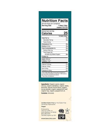 Teeccino Dandelion Mocha Mint Herbal Coffee - Prebiotic, Caffeine-Free, Gluten-Free, Medium Roast 10 oz - Buy Online on SooperMarket.com