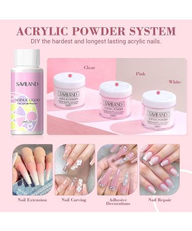 Saviland Professional Acrylic Nail Kit Set - Everything You Need for Beginners and Salon Quality Results - Acrylic Powder, Liquid, Drill, Gel Polish, Tips, and Glue - DIY Home Salon - Buy Online on SooperMarket.com