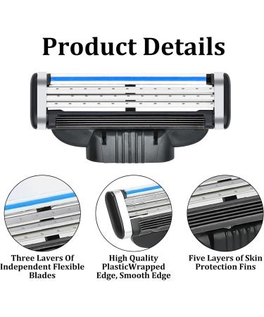 12Pcs Razor Blades Refills with 1 Handle Razors for Mach 3 Blades Replacement Blade with Double Lubrication Strip Compatible with Mach 3 Handles Shaving Manual Shaver Blade Men Father Boyfriend - Buy Online on SooperMarket.com