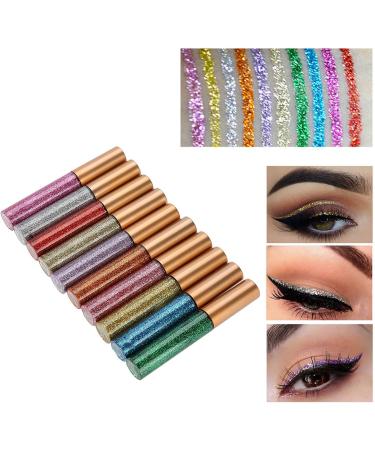10 Colors Glitter Diamond Liquid Shining Metallic Eye Liquid Glitter - Buy Online on SooperMarket.com