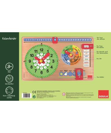 Buy GOULA Calendar Clock Small Format - International Shipping Available | Perfect for Kids' Learning - Buy Online on SooperMarket.com