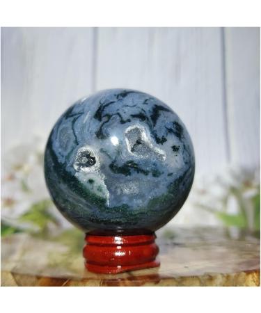 Natural Crystal Rough Natural Sphere Natural Aquatic Agate Ball Moss Sphere Quartz Crystal Geode Feng Shui Reiki Home Decoration 1pc (Color : 280-290g) - Buy Online on SooperMarket.com