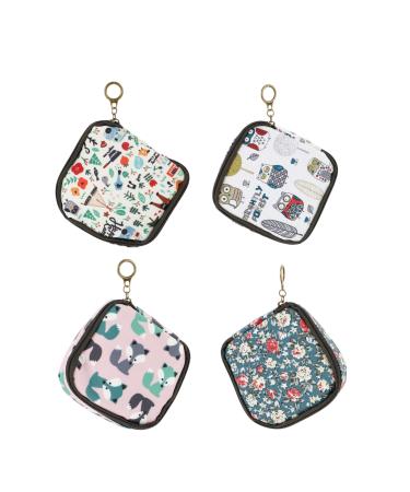 FOMIYES Womens Wallets 4pcs Aunt's Towel Storage Bag Tampon Holder Portable Travel Toiletry Bag Zip up Wallet Napkins Handbag Period Bag Portable Pads Bags Small Wallet Cosmetic Bag Set