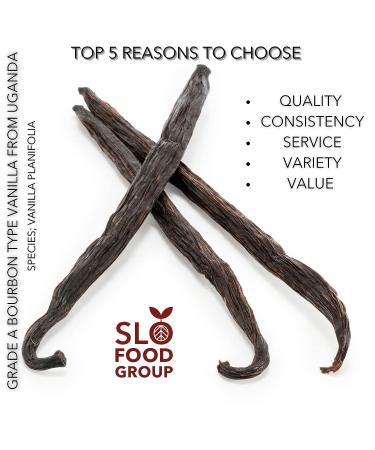 Slofoodgroup Gourmet Vanilla Beans - Grade A Uganda Bourbon Vanilla - Ideal for Cooking, Baking, and Extracts - 10 Count Pack - Buy Online on SooperMarket.com