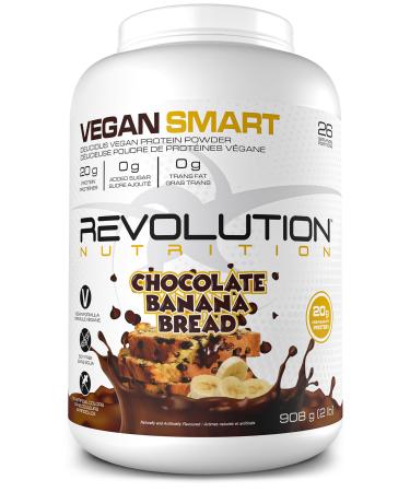 Revolution Nutrition Vegan Smart Vegan Protein Powder Dairy Free Plant Based Sugar Free Soy Free BCAAs Keto Friendly For Men & Women 20g Of Protein Per Scoop 908g 26 Servings (Chocolate Banana Bread 2 Pound) Chocolate Banana Bread 2 Pound