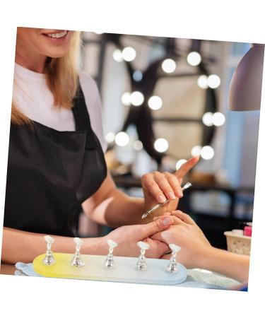 COOLHIYA 1 Set nail practice holder gradient rainbow nail stan training nail stands nail art organiser nail painting stand nail decor nail stands for nail art plastic Acrylic oval Yellow Blue 12.8x3.7cm - Buy Online on SooperMarket.com