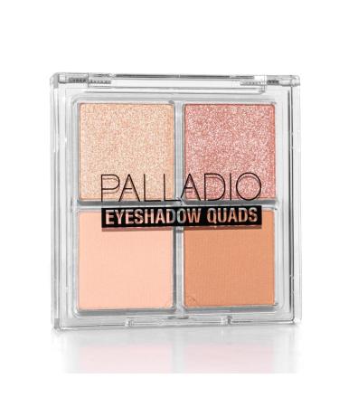 Palladio Eyeshadow Quads  Velvety Pigmented Blendable Matte  Metallic & Shimmer Finishes  Creamy Formula  Four Way Quad Eye Shadow Palette  Talc-Free (Honey Pie)
