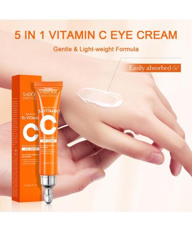 5 in 1 Vitamin C Eye Cream - Anti-Aging Reduces Dark Circles & Puffiness for All Skin Types - Rejuvenate Your Under Eyes & Bags - Buy Online on SooperMarket.com