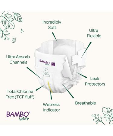 Bambo Nature Size 5 Junior Eco Nappies - 22PK | Enhanced Leakage Protection | Sustainable & Eco-Friendly - Buy Online on SooperMarket.com