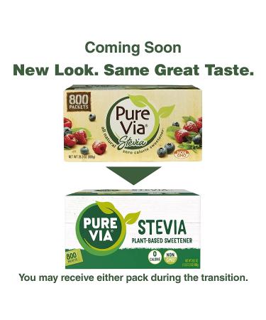 Pure Via Stevia Sweetener 28.2oz - 800 Packets, 800 Count (1 Pack) | All-Natural Sugar Substitute - Buy Online on SooperMarket.com