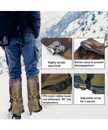 Aedcbaide Men's Gaiters - 900D Waterproof Oxford Raingaps with TPU Foot Belt | Ultra-Light Leg Protection for Snow Hiking & Outdoor Adventures - Buy Online on SooperMarket.com