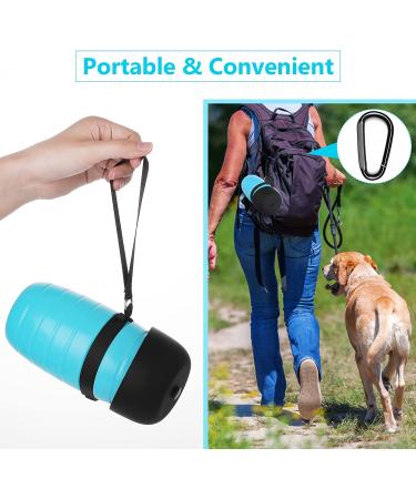Pecute Dog Water Bottle (17oz/22oz) 2-in-1 Portable with Foldable Bowl | Leak-Proof Dispenser for Outdoor Walking, Hiking | Food-Grade Silicon, Blue - Buy Online on SooperMarket.com