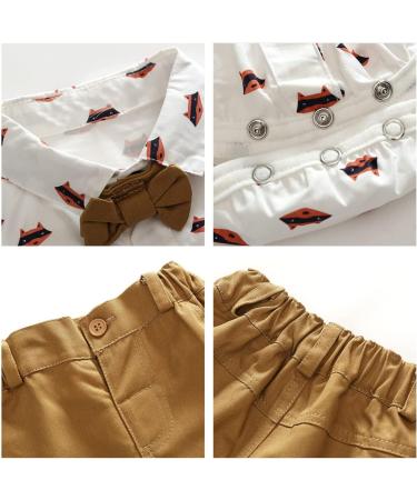 Volunboy Baby Boys Gentleman Suit 4 PCS Set 12-18 Months - Wedding Outfit with Waistcoat, Shirt, Vest & Bow Tie - Fox Design - Buy Online on SooperMarket.com