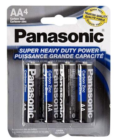 Panasonic 5741 8PC AA Batteries Super Heavy Duty Power Carbon Zinc Double A Battery 1.5V Black (Pack of 8) 8 Count (Pack of 1)