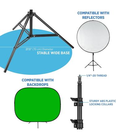 Fovitec 7'6 Spring Cushioned Background Stand Kit with Clip - Ideal for Pop Up Backdrops, Chroma Key Green Screens & Reflectors - Buy Online on SooperMarket.com