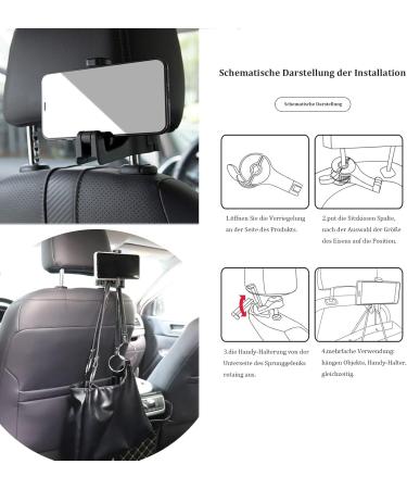 Enlace Rear Hooks for Car Seats - Cell Phone Holder & Hidden Hook for Bags | Silver 1 Piece - Buy Online on SooperMarket.com