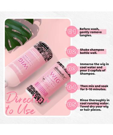 Immetee 2-in-1 Shampoo & Conditioner for Wigs | Soak & Rinse Wig Shampoo for Human & Synthetic Hair | 300ml - Prolong Wig Life - Buy Online on SooperMarket.com