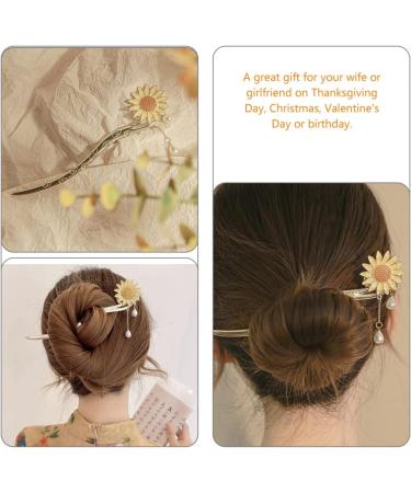 minkissy Daisy Hair Accessory Hair Gems for Women Bridal Tiara Japanese Hair Chopsticks Vintage Hair Chopsticks Hair Chopsticks for Women Sunflower Hair Sticks To Hang Pin China Bun Bride - Buy Online on SooperMarket.com