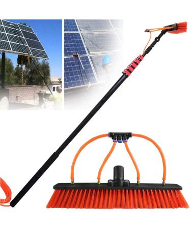 Water Fed Telescopic Brush 4-12M Window Cleaning Pole Extendable Cleaner Conservatory Roof Cleaning Tools for Photovoltaic Panel Cleaningtrucks Windows 55cm Brush Head 11M/36FT