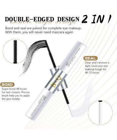 Lash Bond and Seal 10ML - Long Lasting Waterproof Cluster Lash Glue | 48-72 Hours Hold | Mascara Wand | Black 10ML - Buy Online on SooperMarket.com
