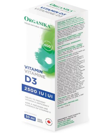 Organika Vitamin D3 Liquid 2500IU- Olive Oil Base Immune System Support- 30ml Nutritional Supplement - Buy Online on SooperMarket.com