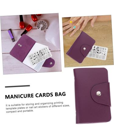 Mikinona 2pcs Nail Art Card Holder Stamping Nail Forms Sticker Organizer Rectangular Nail Art Plate Nail Stencil Bag Nail Art Stand Nail Steel Plate Package Nail Decals Purple Christmas Purple 14.5X9.5X1.8CM - Buy Online on SooperMarket.com