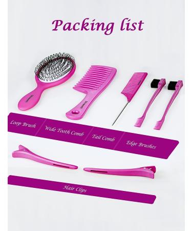 Shineworth 7-Piece Wig Brush Comb Set - Perfect for Synthetic Wigs, Hair Extensions & Human Hair - Buy Online on SooperMarket.com