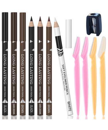7Pcs Multicolor Eyebrow Pencil Eyeliner Set  Waterproof Eye Brow Pencil  Easy to Coloromen Women Professional Eyebrow Pencil Smudge Proof Long Lasting Makeup Eye Liners (Multicolor)