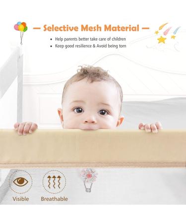 Costzon Double Sided Bed Rail Guard  2 Pack  Extra Long Swing Down Safety Guard w/ Straps  Folding Baby Bedrail for Kids Twin Double Full Queen King Mattress  Beige 59 Inch Beige 59 inch (Pack of 2) - Buy Online on SooperMarket.com