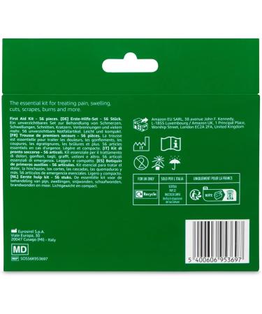 Amazon Basic Care First Aid Kit - 56 Pieces Green | Premium Emergency Supplies for Home & Travel - Buy Online on SooperMarket.com