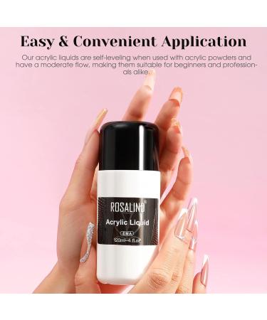 ROSALIND 120ml Monomer Acrylic Liquid | Professional Anti-Stick System for Easy DIY Acrylic Nail Extensions | Clear Acrylic Powder Compatible - Buy Online on SooperMarket.com