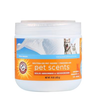Arm & Hammer For Pets Pet Scents Solid Gel Deodorizer - Room Deodorizer Solution for Homes with Pets, 15 Ounces - Air Fresheners for Home, Pet Smell Remover Fresh Breeze 15 Oz - 1 Pack