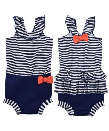 Splash About Happy Nappy Costume with Reusable Swim Nappy Nautical 3-8 Months
