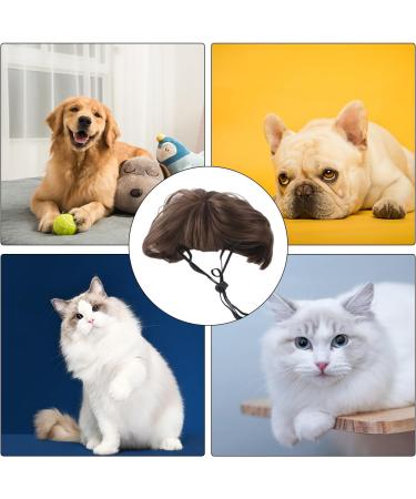 1 Piece Pet Wig Dog and Cat Cosplay Wig Christmas Dog Wig Large and Small Dog Wig Pet Wig with Bangs Suitable for Artistic Photos and Holiday Parties (Brown) - Buy Online on SooperMarket.com