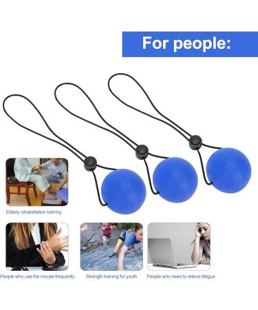Demeras Wrist Finger Massage Exerciser - Stress Relief Fitness Training Squeezing Balls with Bungee Cord | Blue 30 Degrees - Buy Online on SooperMarket.com