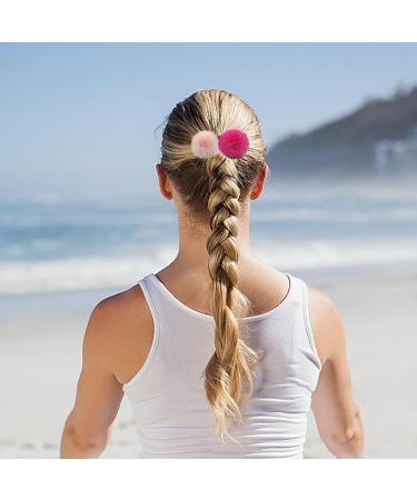4 Pairs Fur Hair Bobbles for Girls Cute Hair Ties with Fur Ball Elastic Ponytail Holders Hair Band for Girls Hair Accessories - Buy Online on SooperMarket.com