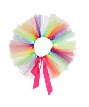VILLCASE 1pc Pet Dog Rainbow Color Party Gauze Dress Beautiful Gauze Skirt Festive Mesh Tutu Skirt (Colorful)- Pet Dog Supplies