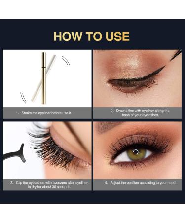 Magic Magnetic Eyelashes and Eyeliner Kit - 3D 5D Natural Look False Lashes - No Glue Needed - 7 Pairs Eyelashes + Eyeliner Pen (Blue) - Buy Online on SooperMarket.com