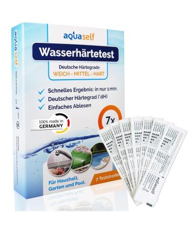 Water hardness test strips - 7 pieces - German hardship area DH - Measure water hardness in soft medium hard - individually packaged - made in Germany
