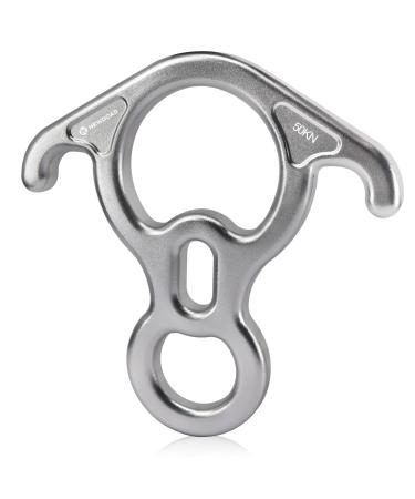 Newdoar climbing equipment Downhill Equipment Rigging Plate 50 KN Rescue Figure 8 Descender with a large bent ear for climbing protection abseiling and summit rescue 7075 Aluminum alloy 4 colors white